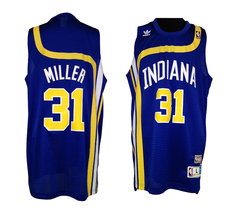  NBA Indiana Pacers 31 Reggie Miller Throwback Swingman Blue Jerseys